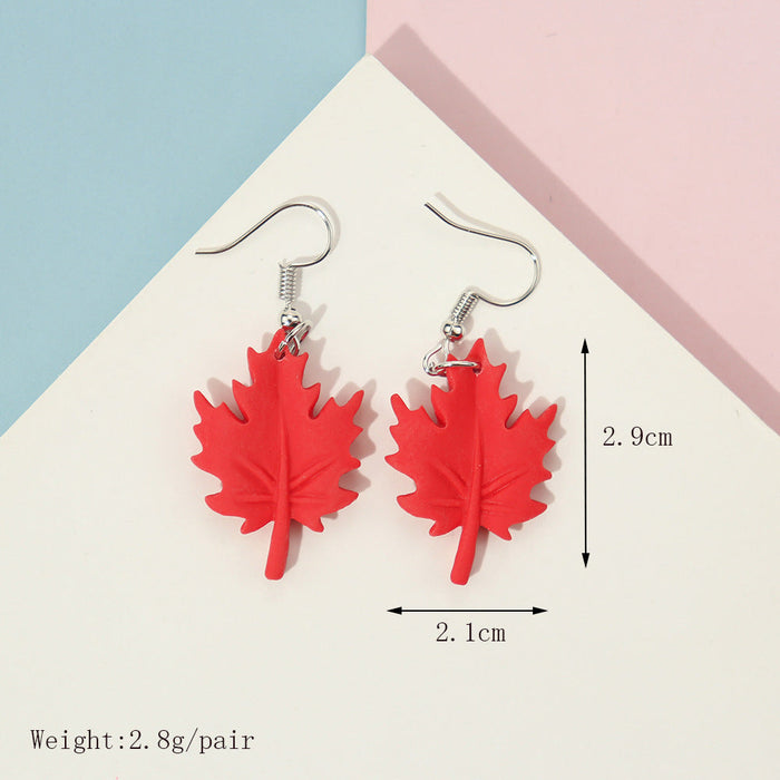 Wholesale Earrings Resin Four Leaf Clover Ginkgo Leaf Maple Leaf Banana Leaf JDC-ES-niqing011