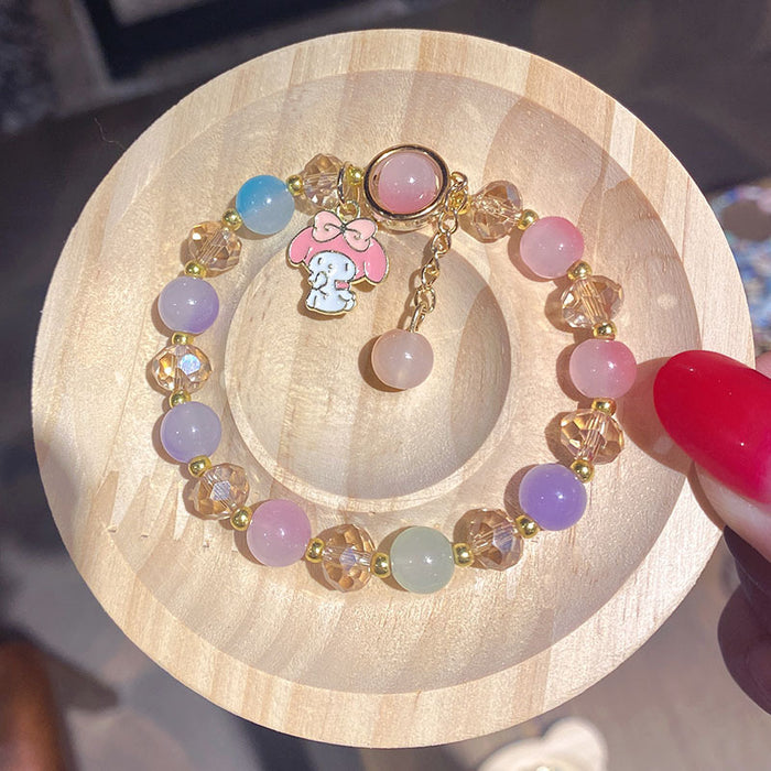 Wholesale Children' s Crystal Beaded Double Color Glaze Bracelet