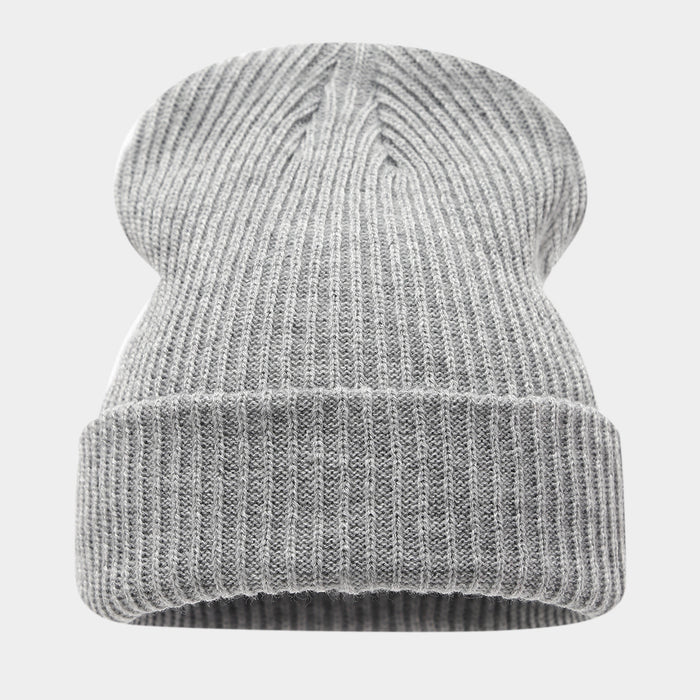 Wholesale Double-striped cuffed pullover warm knitted fashionhat