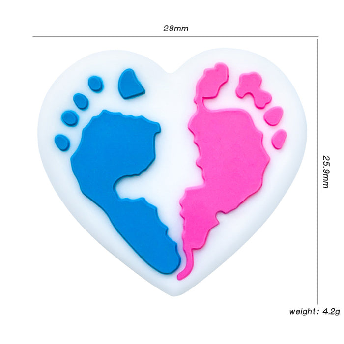 Wholesale 10pcs Cartoon Love Footprint Beads Focal Beads JDC-BDS-WDX064