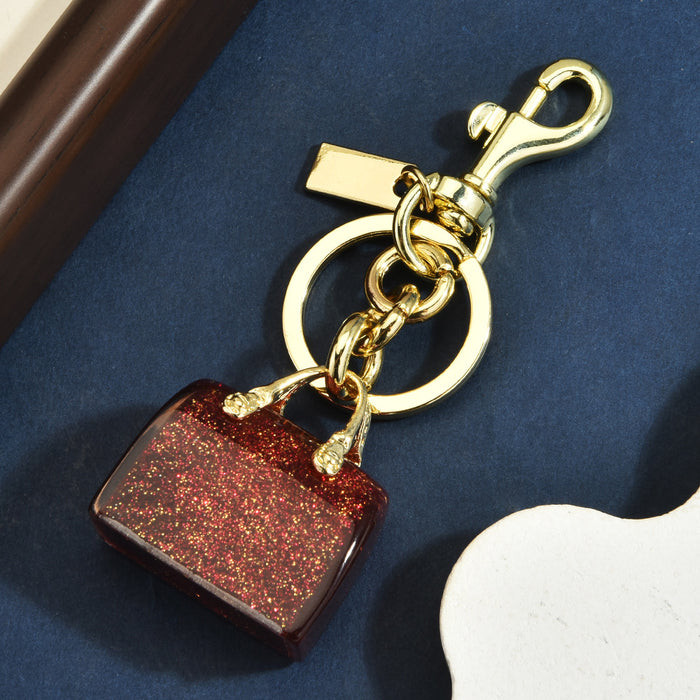 Wholesale Chic Letter C Bag Charm Keychain Red Alloy Electroplated Women S Purse Pendant Gift Resale