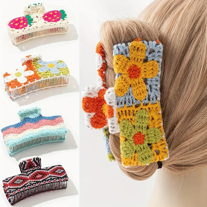 Wholesale Knitted Crochet Strawberry Hair Clip