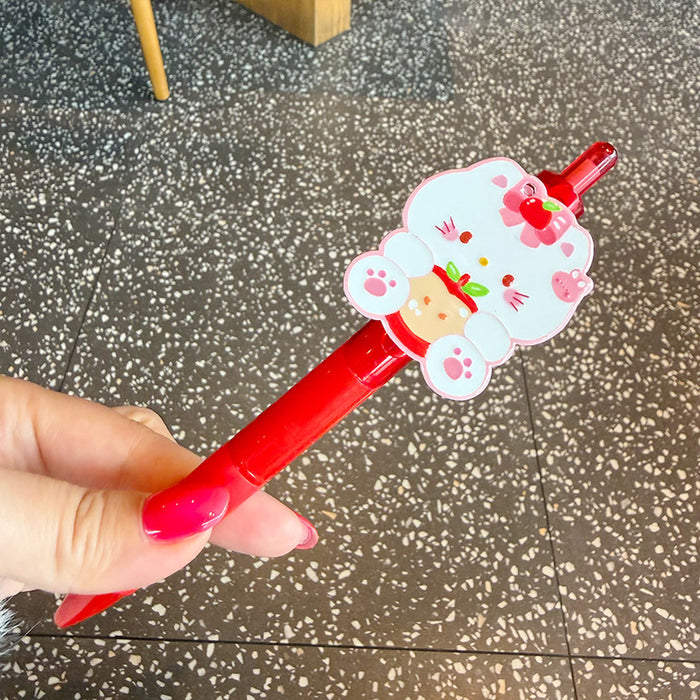 Wholesale Cartoon apple-shaped ballpoint pen clip