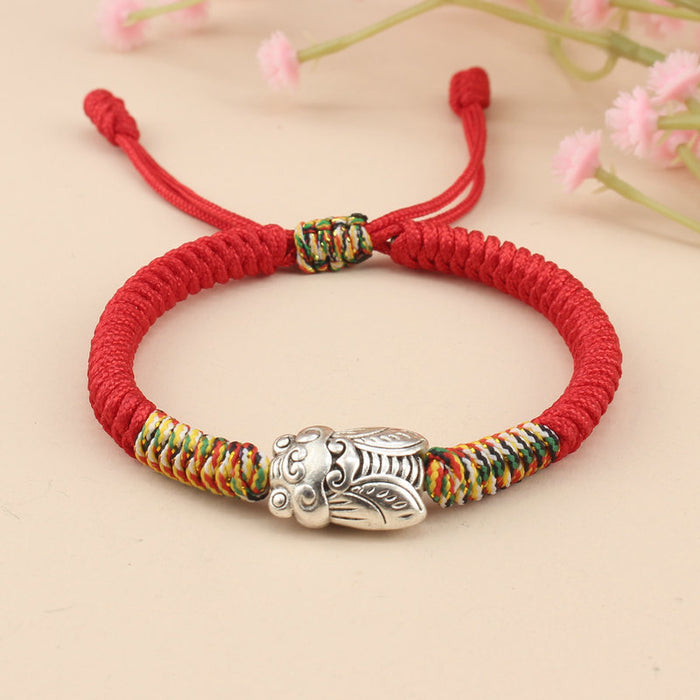 Wholesale  red rope bracelet hand-woven Diamond Knot bracelet blessing student Golden lucky bracelet