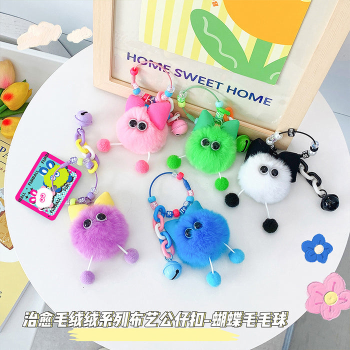 Wholesale cute girly heart fabric doll alloy keychain pendant JDC-KC-Binhong