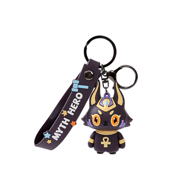 Wholesale Trendy Anubis Myth Cartoon PVC Keychain Bag Charm Schoolbag Pendant Boutique Resale