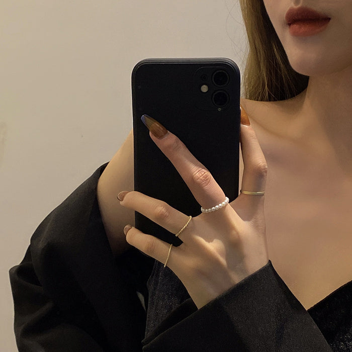 Wholesale Micro-inlaid Crystal Zircon Pearl Ring