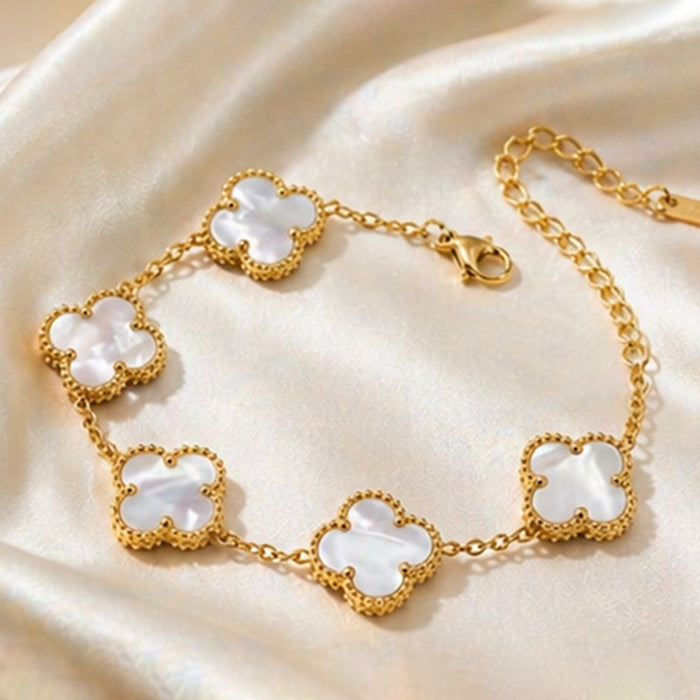 Wholesale Four Leaf Clover Bracelet Titanium Steel Simple Lucky Charm Jewelry Gift Fashion Accessory