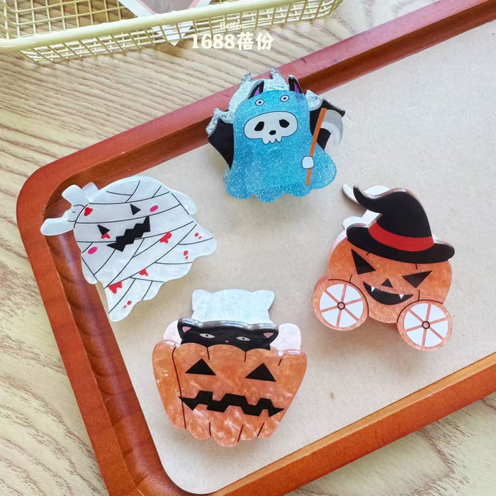 Wholesale  Cartoon Hair Claw Clips Pumpkin Skull Ghost Design Party Hair Accessory