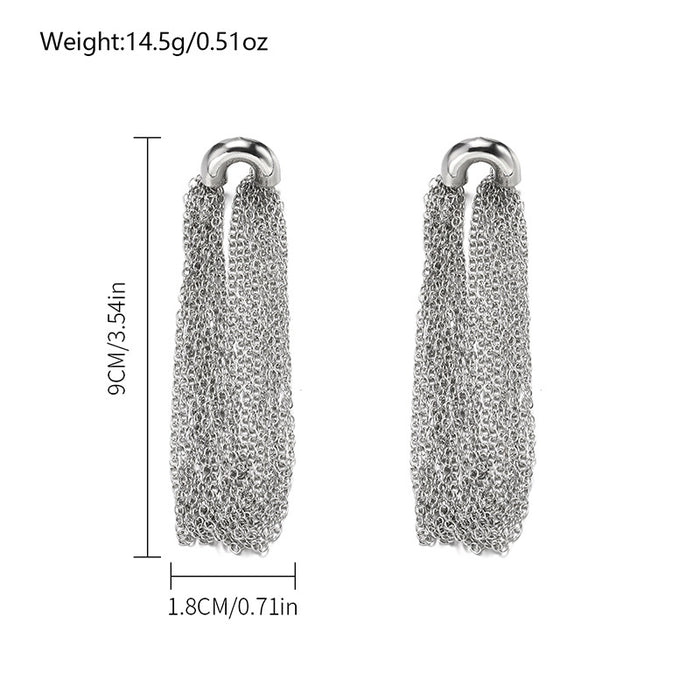 Wholesale Exaggerated alloy geometric earrings with fashionable tassel chain earrings and earrings