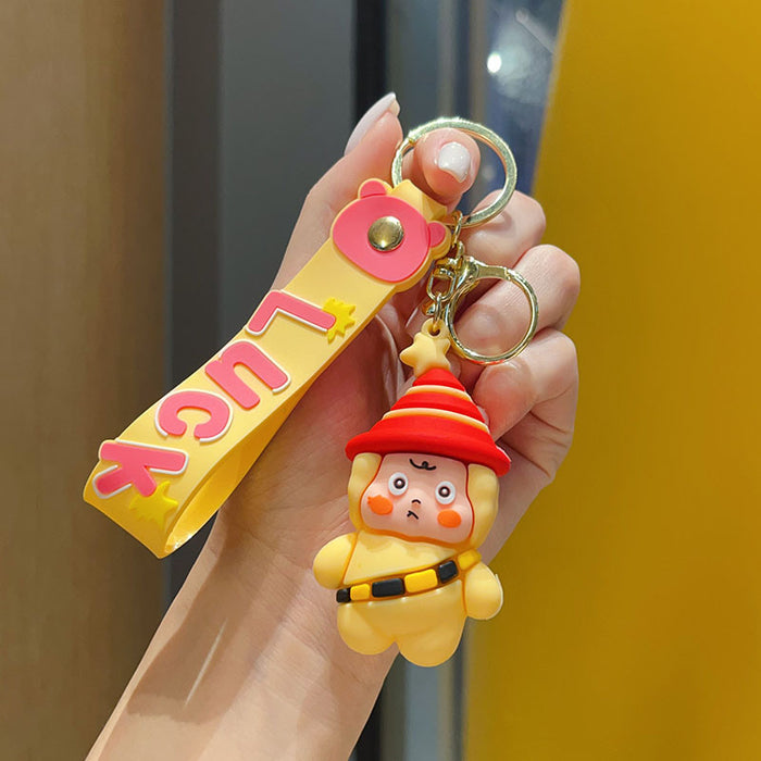 Wholesale Cartoon Star Character 3D PVC Keychain Bag Charm Stylish Student Backpack Pendant Birthday Gift Boutique Resale