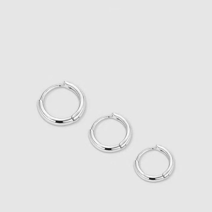 Wholesale Fashionable and minimalist plain circle earrings, female circle earrings, stud style, minimalist personality, cool style, ear buckle accessories