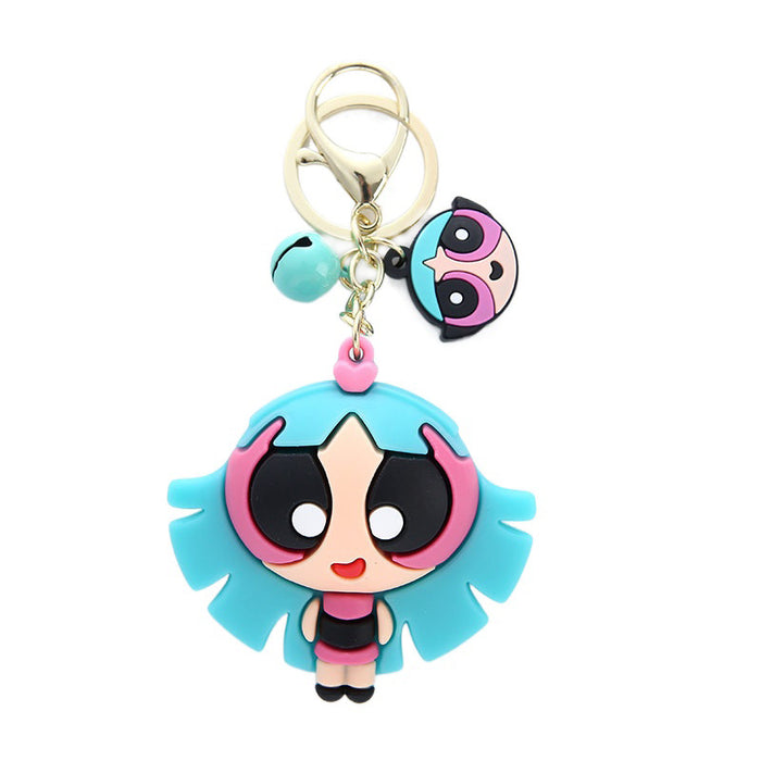 Wholesale A  PVC cartoon keychain couple student bag key chain pendant