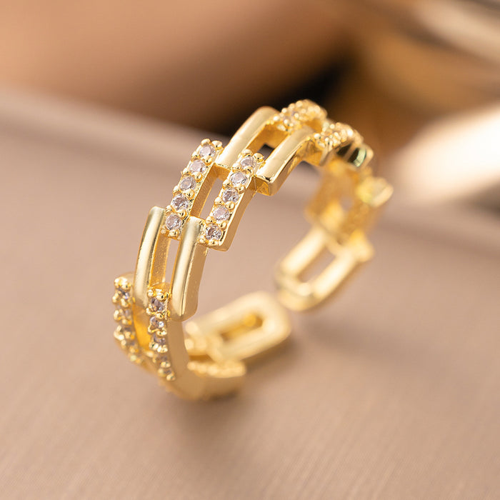 Wholesale Letter Rivet Zircon Ring