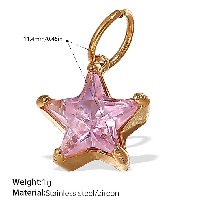 Wholesale DIY Gold-Plated Geometric Colored Gemstone Necklace Pendant