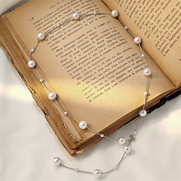 Wholesale New light luxury fashion Y-shaped pearl necklace with high-end temperament sweater chain versatile and niche design accessory