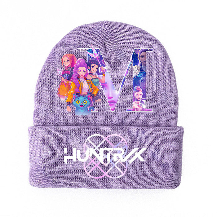 Wholesale KPOP Knitted Cartoon Letter Print hat