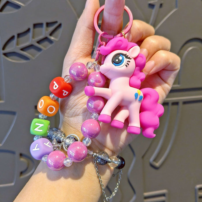 Wholesale Cartoon bead chain keychain cute bag pendant car keychain