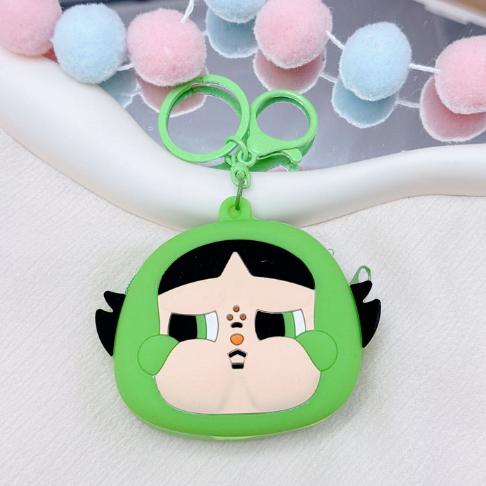 Wholesale Silicone Coin Purse Keychain Portable Round Cartoon Headset Storage Bag Decorative Small Pendant