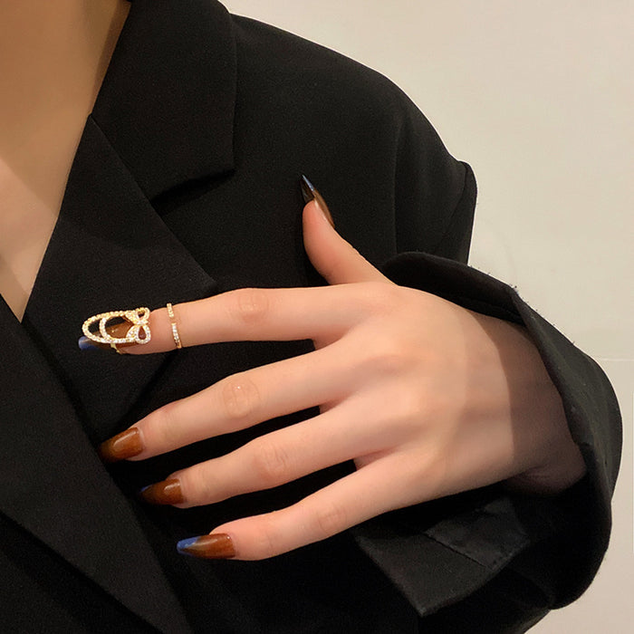 Wholesale Micro-inlaid Crystal Zircon Pearl Ring