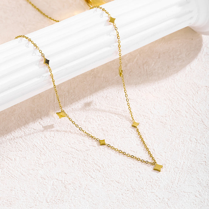 Wholesale Minimalist temperament necklace, exquisite titanium steel gold-plated color preserving collarbone chain, neck chain