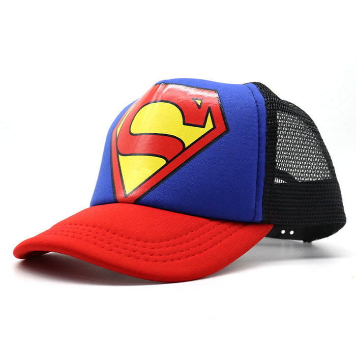 Wholesale 2-8 years old children's net cap summer cartoon print baseball cap outdoor sports breathable cap with net