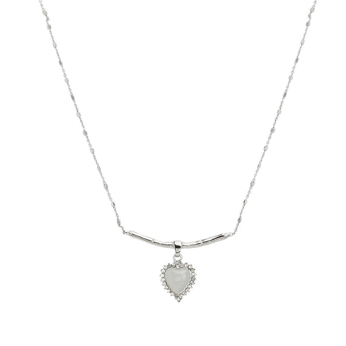 Wholesale Electroplated Alloy Heart Shape Clavicle Necklace Fashion Accessory MOQ≥2