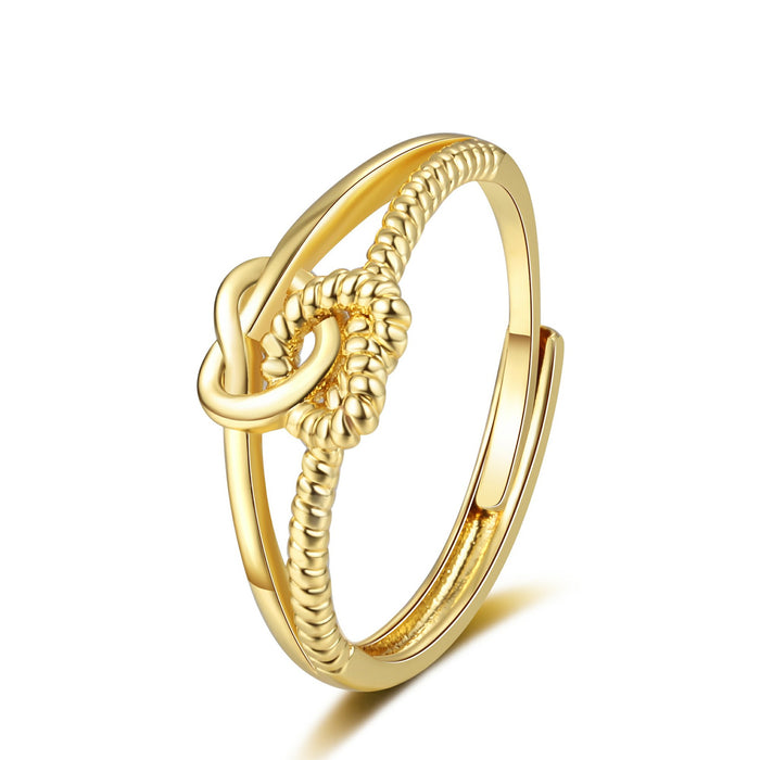 Wholesale double love twist ring female open Index ring