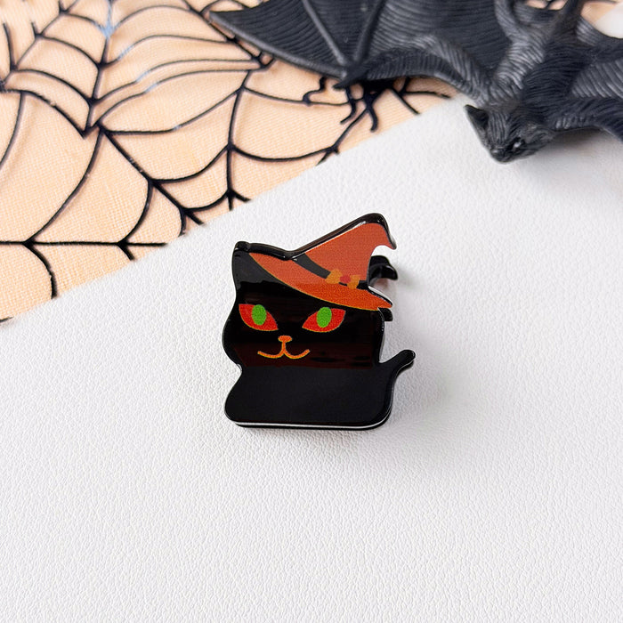 Wholesale Stylish  Hair Clips With Ghost Owl Pumpkin Black Cat Candy Designs Fabric Hair Accessory For Party And Gift Resale