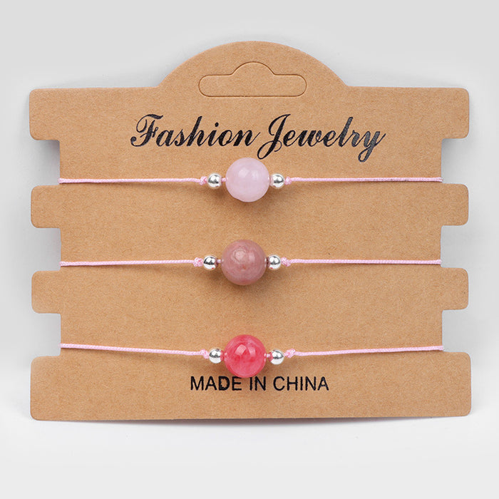 Wholesale Handmade Braided Rope Agate Stone Couple Bracelet Geometric Chic Gift For Everyday Wear Fashion Accessory