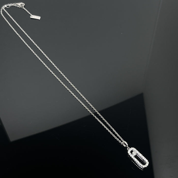 Wholesale Paper clip, pin, necklace, colorfast, female silver, starry sky, collarbone chain, neck chain
