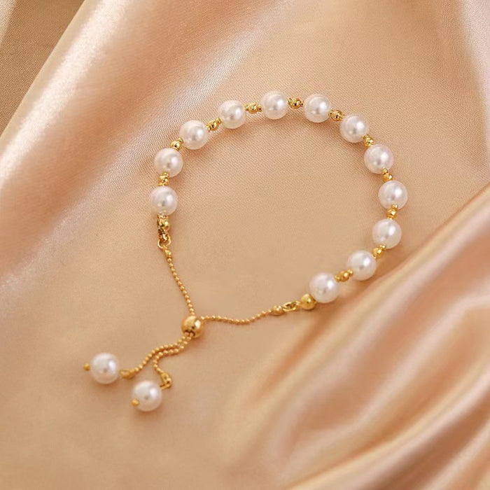 Wholesale New Fancy Pearl Ins Style Niche Design Simple Super Fairy Gentle Style Girl Bracelet JDC-BT-DX001