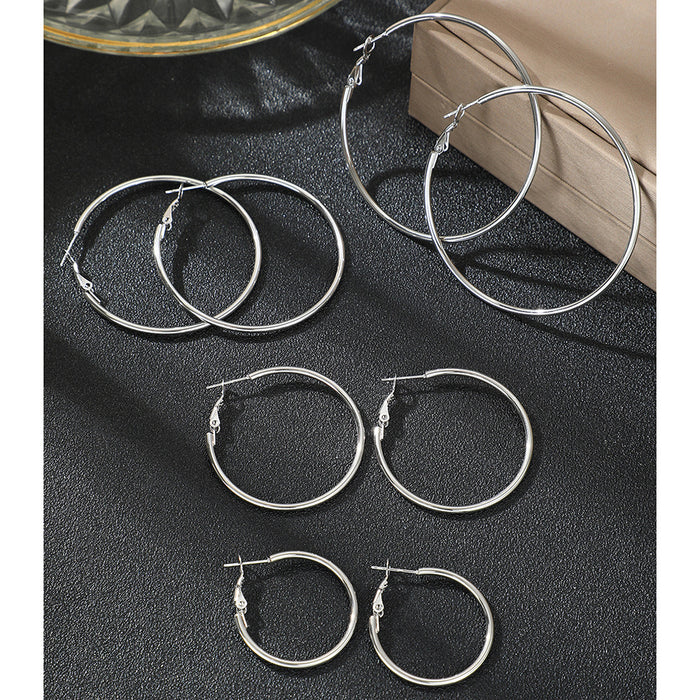 Wholesale 4pcs/set exaggerated circle plain ring