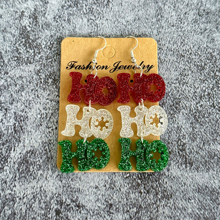 Wholesale Christmas acrylic ing earrings snowflake Christmas tree