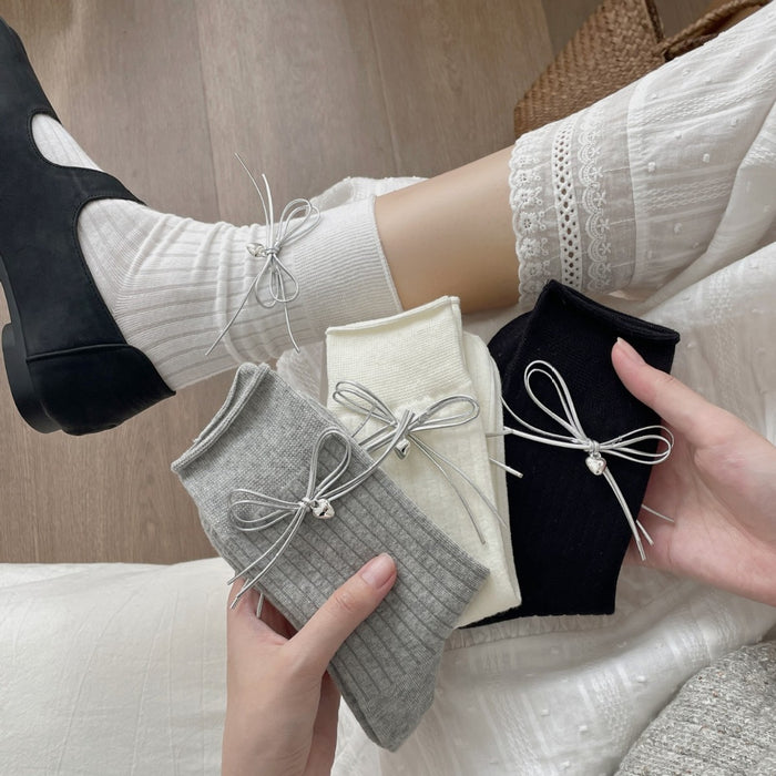 Wholesale Love pendant bow socks pile socks