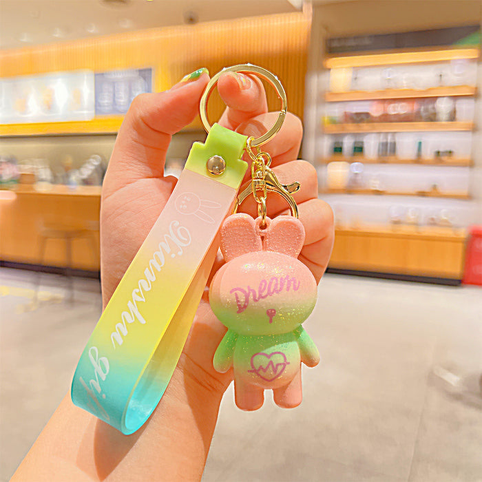 Wholesale Silicone Cute Rabbit Doll Keychain JDC-KC-KuM014