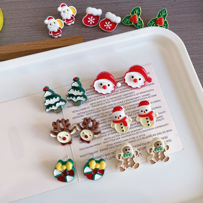 Wholesale Cartoon Cute Christmas Series Plastic Earrings JDC-ES-KaLu018