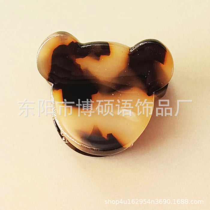 Wholesale Amazon hair clip high-end exquisite side clip back of the head mini bear leopard print hair clip