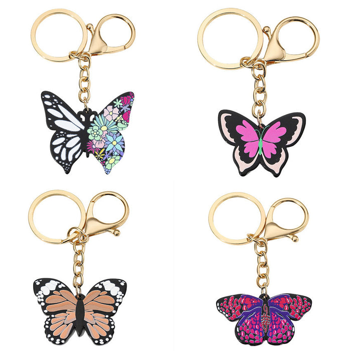 Wholesale Acrylic Colorful Butterfly Keychain JDC-KC-RongR007