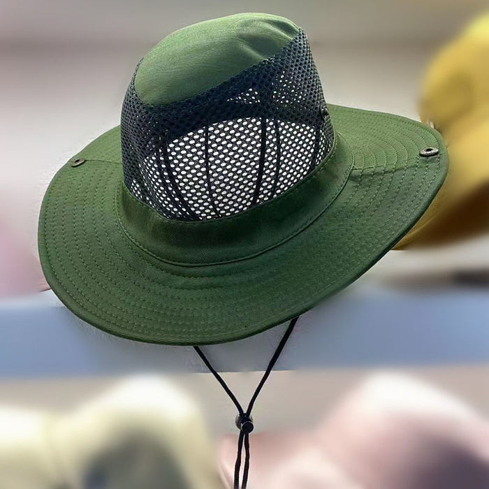 Wholesale Breathable mesh fisherman hat, foldable sun hat, outdoor fishing sun hat