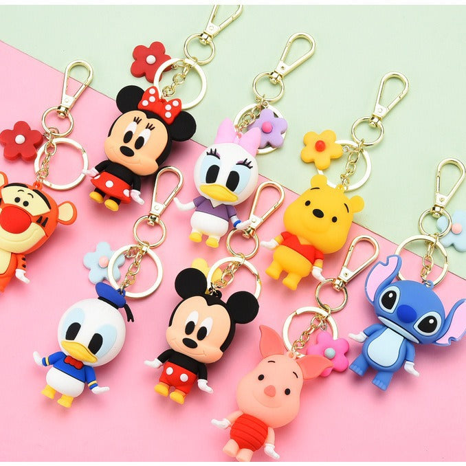 Wholesale  cartoon silicone key ring  accessories couple gifts