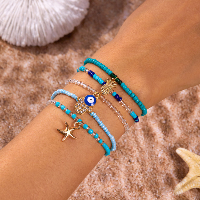 Wholesale Bohemian Beach Bracelet Set Alloy Handmade Charm Bracelets