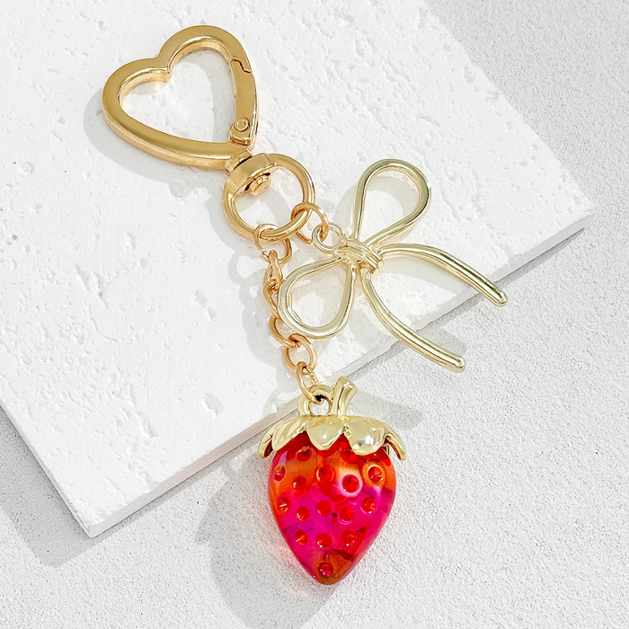 Wholesale Strawberry Pendant Bag Glitter Keychain Gift Valentine's Day