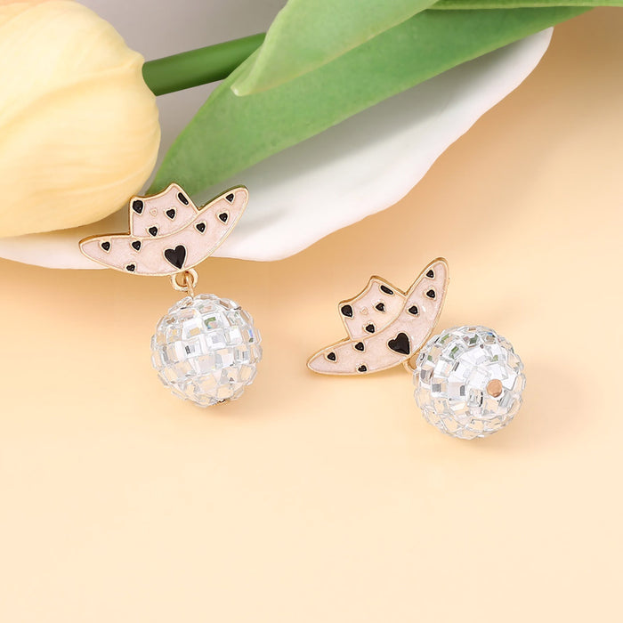 Wholesale Zebra Hat Oil Drop Earrings Personalized Fashion Trend Earrings