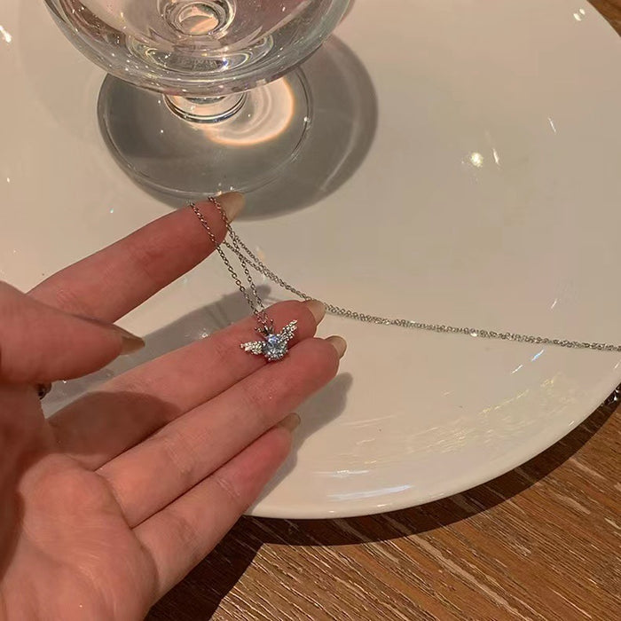 Wholesale Angel Crown Necklace, Light Luxury Neck Chain, niche design, temperament, collarbone chain