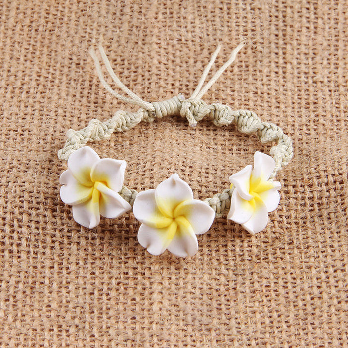 Wholesale Handmade Soft Clay Egg Flower Shell Jewelry Set Pink Beach Style Fashion Accessory