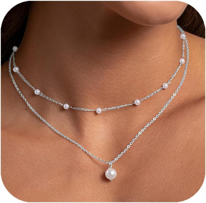 Wholesale Bow, pearl necklace, tassel pendant, exquisite collarbone chain, fashionable personality, simple necklace