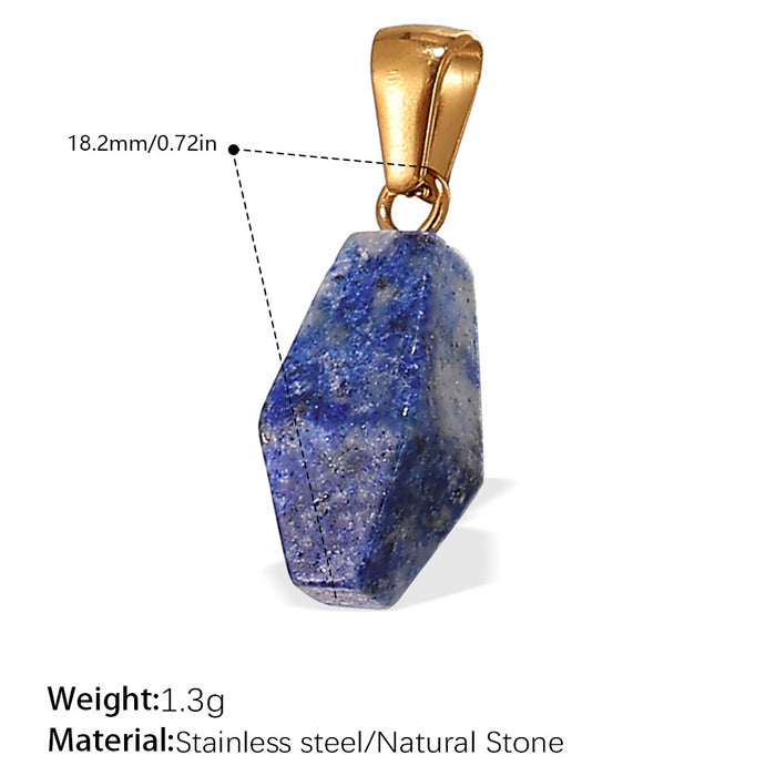 Wholesale DIY Gold-Plated Geometric Colored Gemstone Necklace Pendant