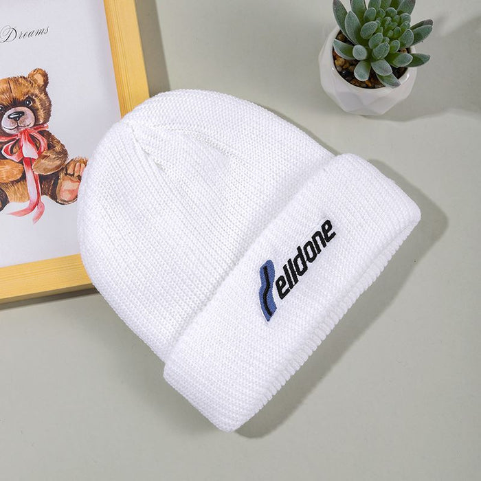 Wholesale Letter Embroidery Solid Color Acrylic Knitted Wool Hat JDC-FH-YBQX005