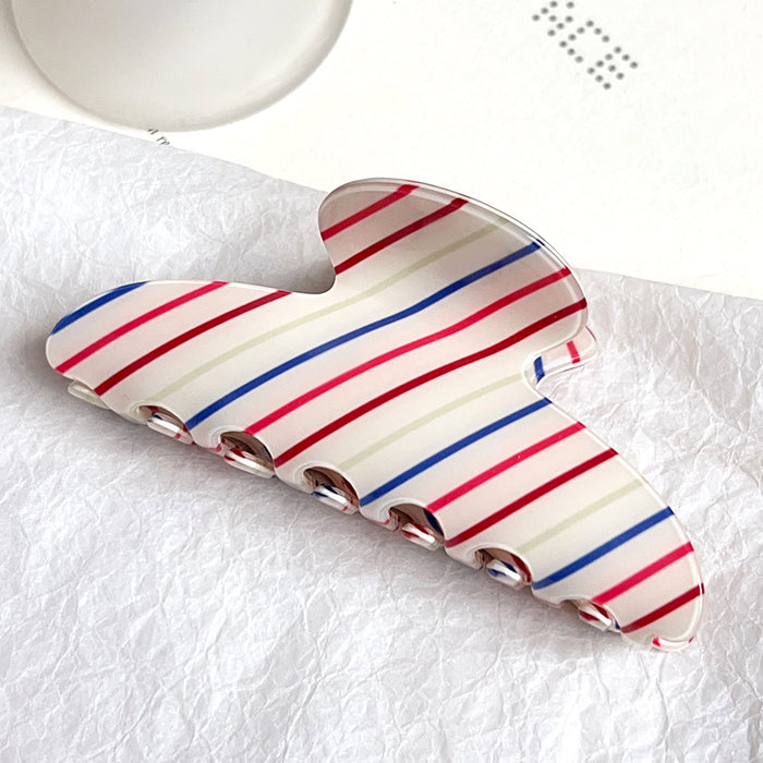 Wholesale Colorful Striped Large Shark Hair Clip PVC Fashion Accessory